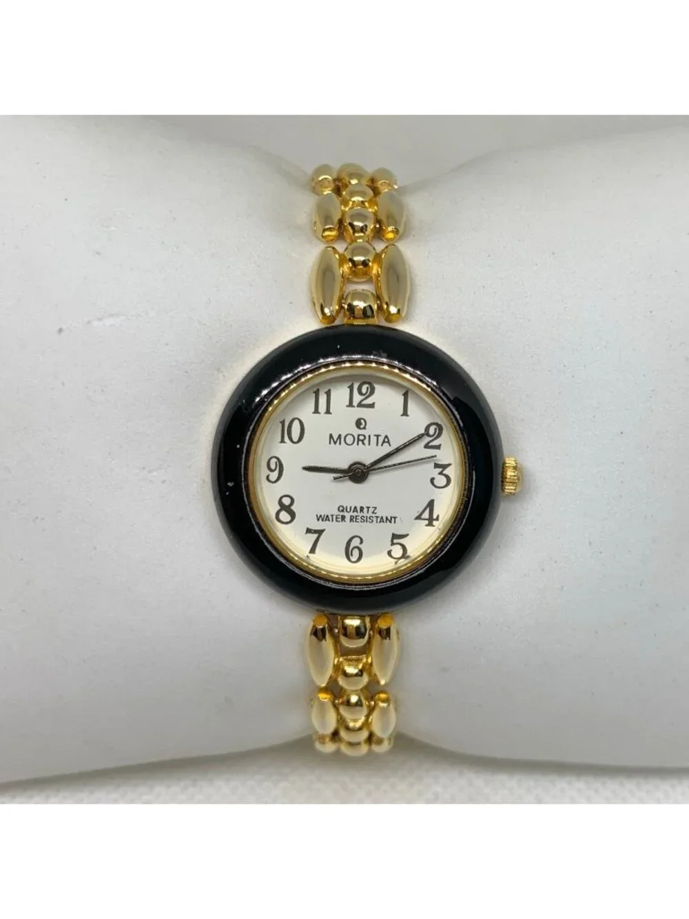 vintage Morita gold tone 18k electro plated women watch 26mm size 6.5” running